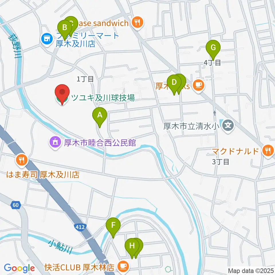 ツユキ及川球技場周辺の駐車場・コインパーキング一覧地図