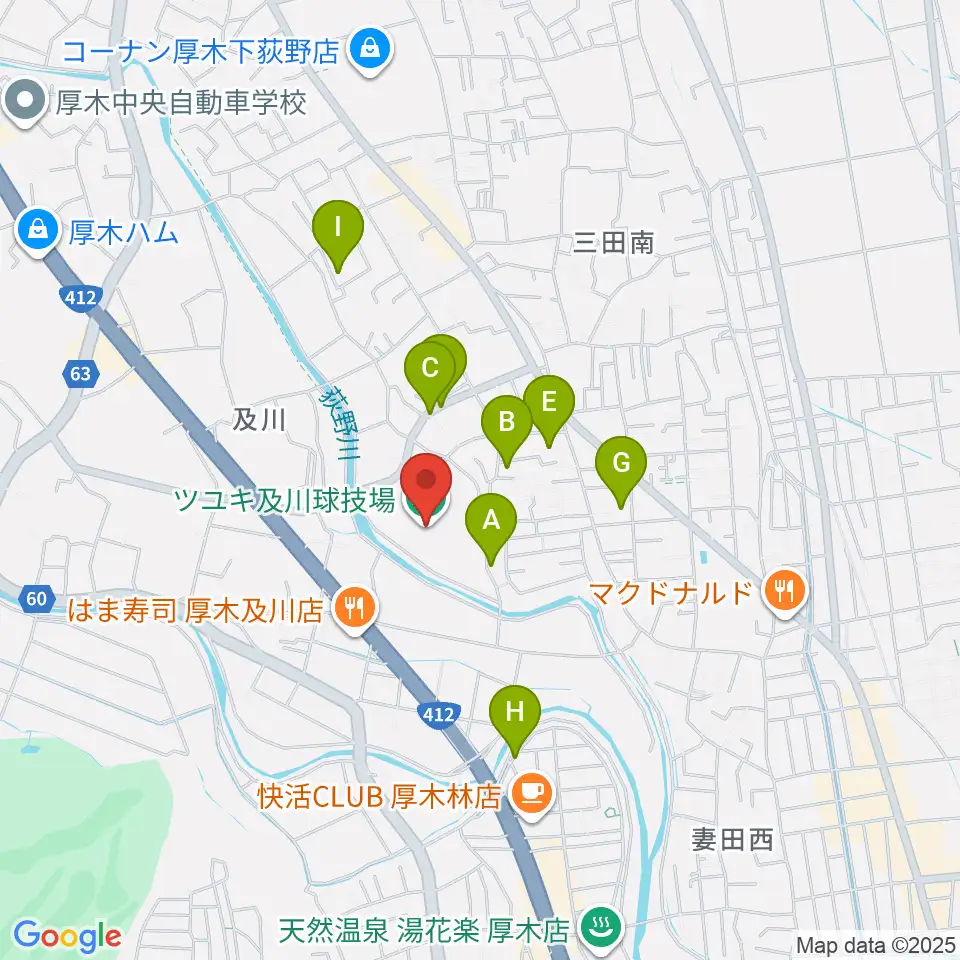 ツユキ及川球技場周辺の駐車場・コインパーキング一覧地図