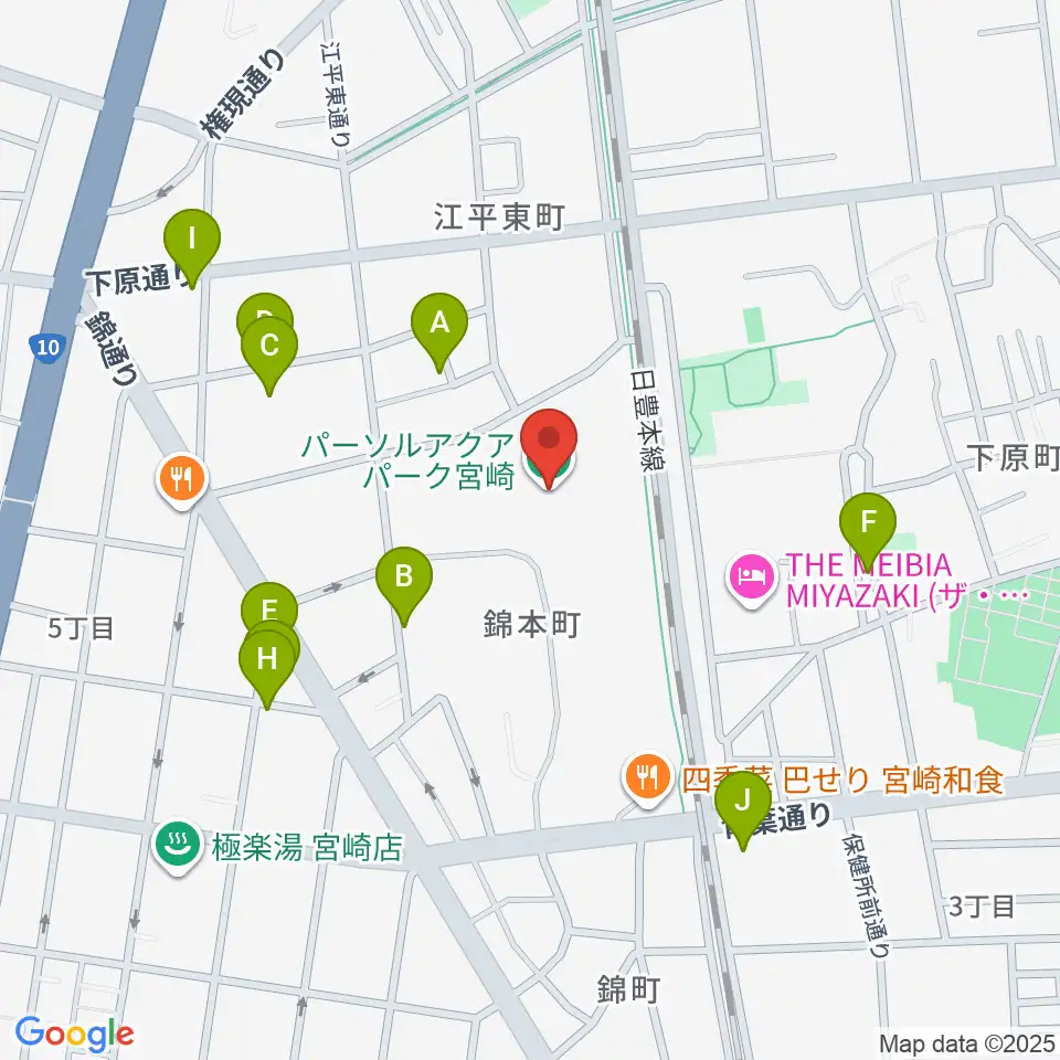 パーソルアクアパーク宮崎周辺の駐車場・コインパーキング一覧地図