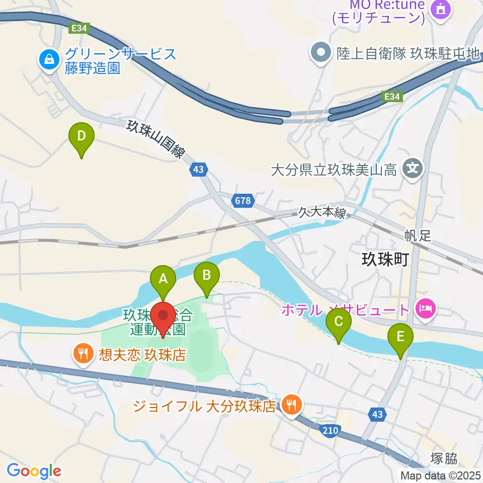 花林かいぞくスタジアム周辺の駐車場・コインパーキング一覧地図