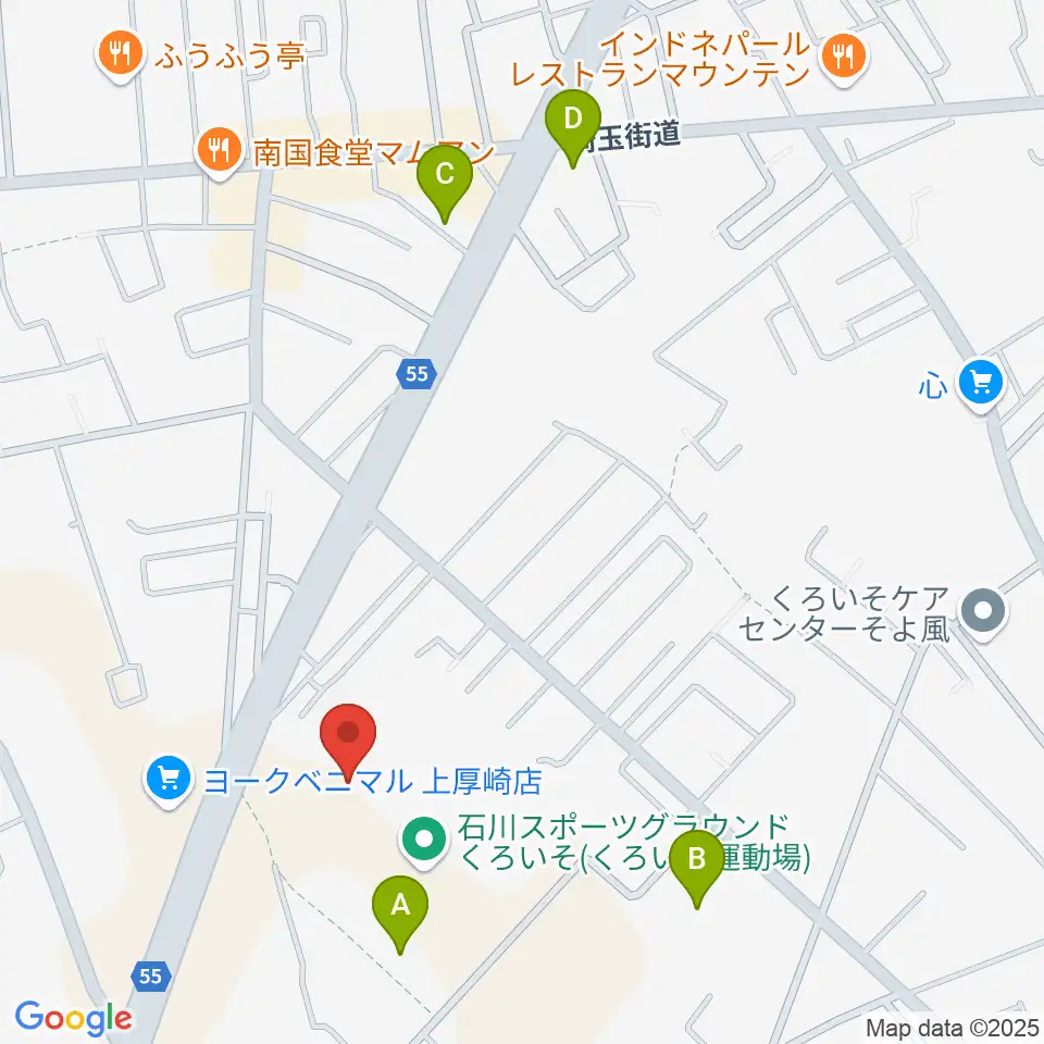 石川スポーツグラウンドくろいそ野球場周辺の駐車場・コインパーキング一覧地図