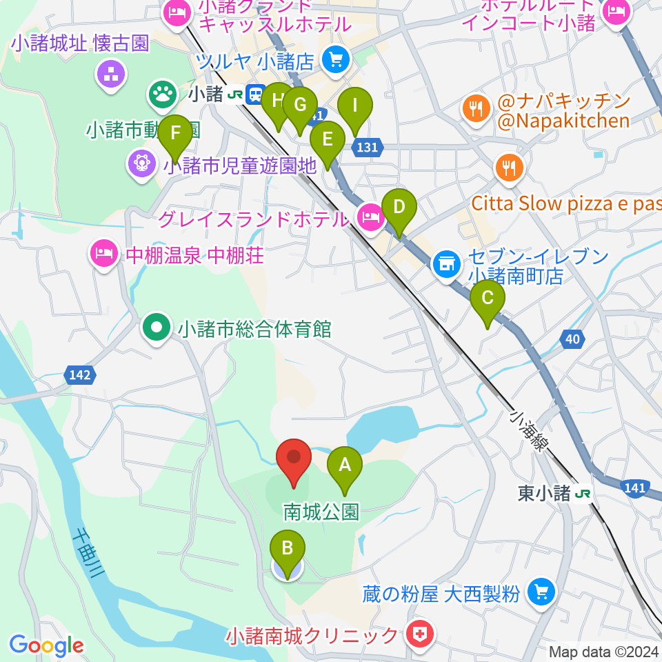 大栄小諸球場周辺の駐車場・コインパーキング一覧地図