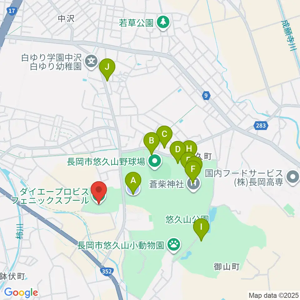 ダイエープロビスフェニックスプール周辺の駐車場・コインパーキング一覧地図