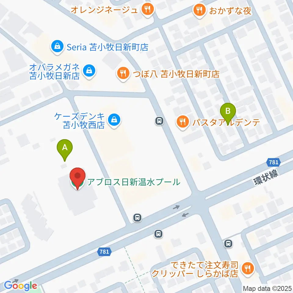 アブロス日新温水プール周辺の駐車場・コインパーキング一覧地図