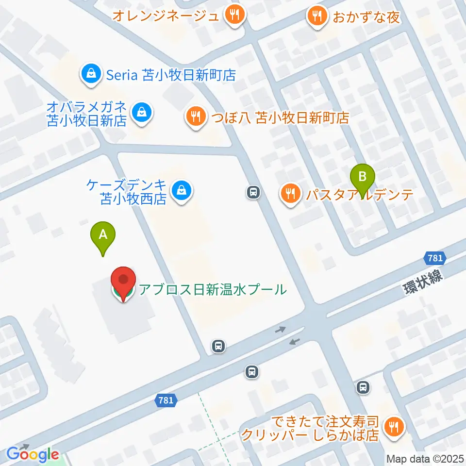 アブロス日新温水プール周辺の駐車場・コインパーキング一覧地図