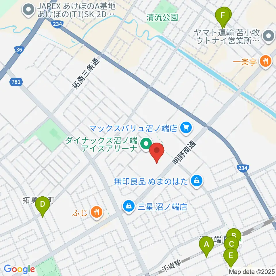 アブロス沼ノ端スポーツセンター周辺の駐車場・コインパーキング一覧地図