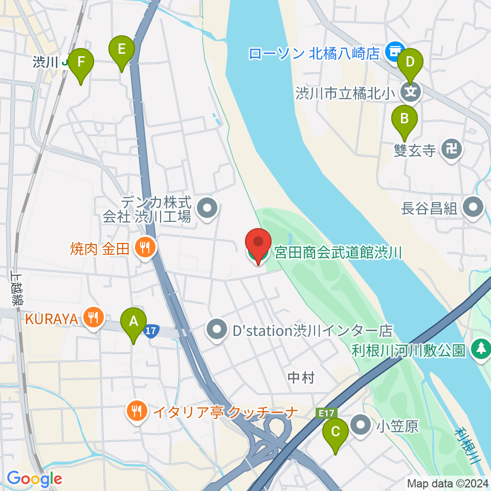 宮田商会武道館渋川周辺の駐車場・コインパーキング一覧地図