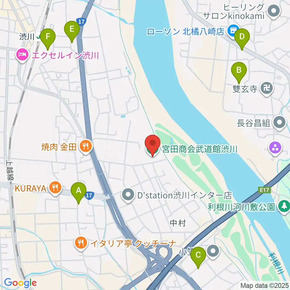 宮田商会武道館渋川周辺の駐車場・コインパーキング一覧地図