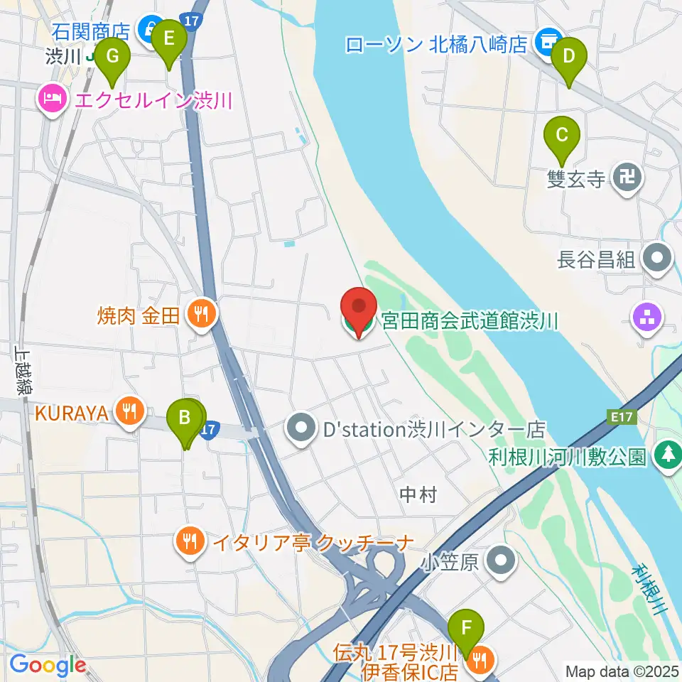 宮田商会武道館渋川周辺の駐車場・コインパーキング一覧地図