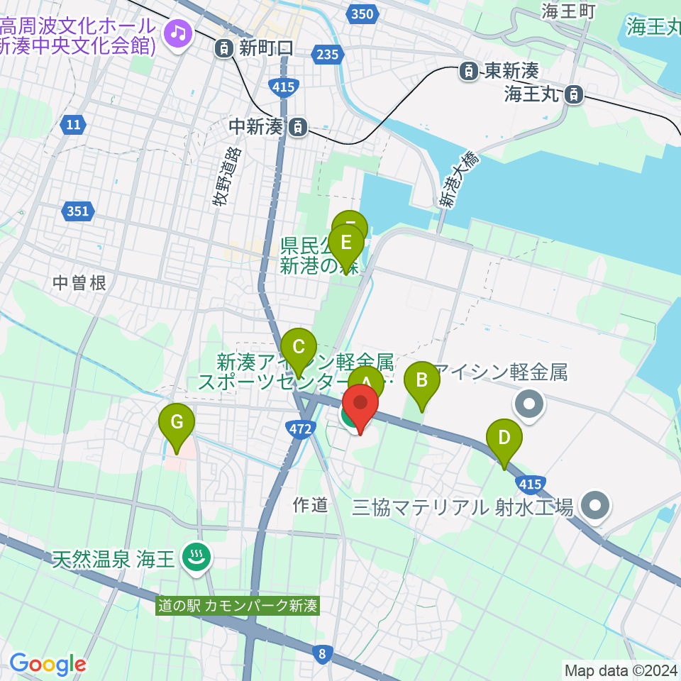 新湊アイシン軽金属スポーツセンター周辺の駐車場・コインパーキング一覧地図