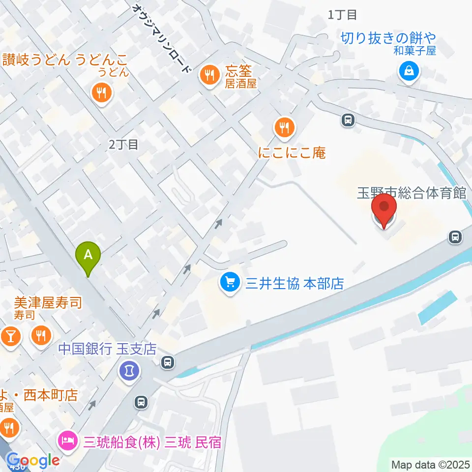 玉野市総合体育館周辺の駐車場・コインパーキング一覧地図