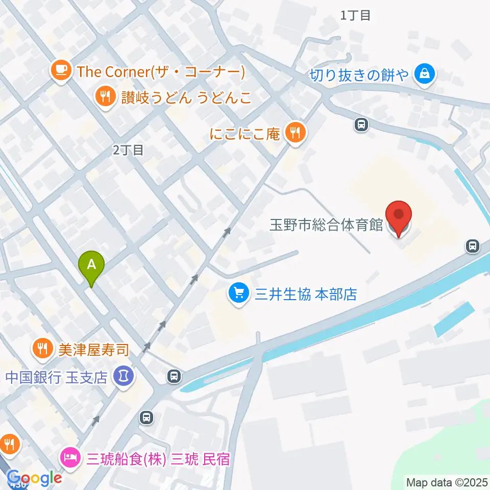 玉野市総合体育館周辺の駐車場・コインパーキング一覧地図