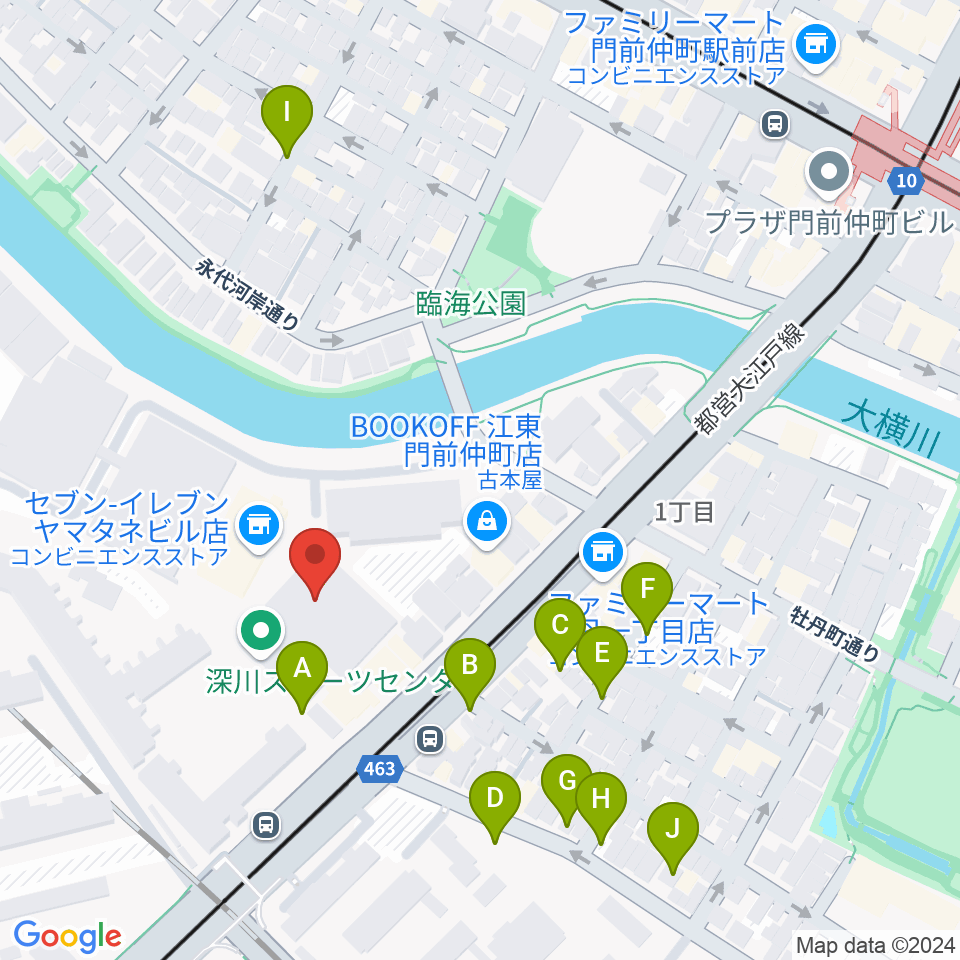 深川スポーツセンター周辺の駐車場・コインパーキング一覧地図