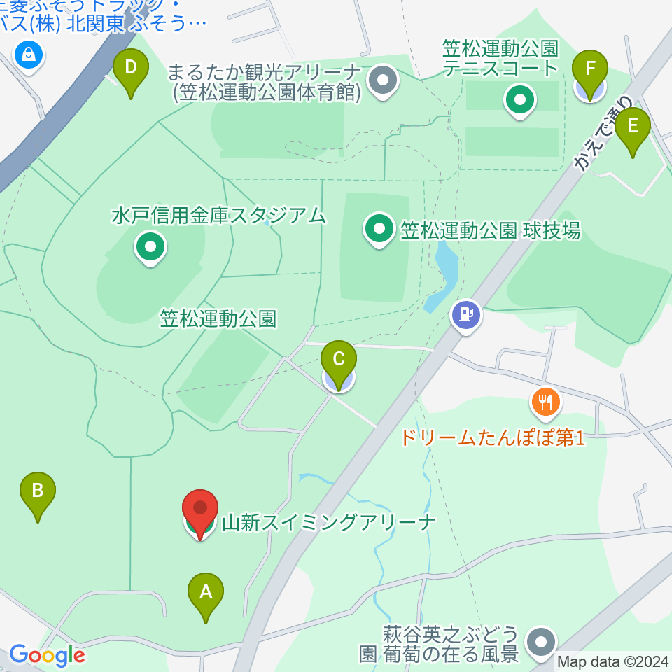 山新スイミングアリーナ周辺の駐車場・コインパーキング一覧地図