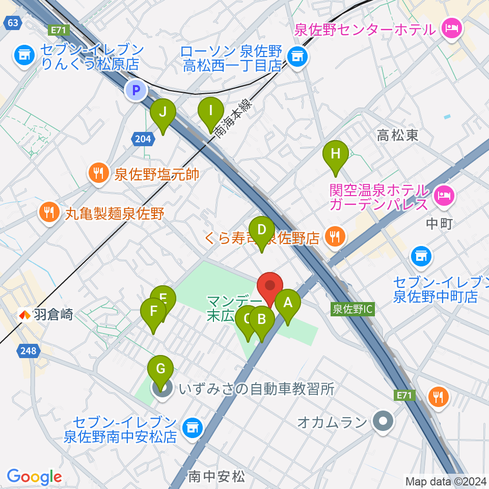 J:COM末広体育館周辺の駐車場・コインパーキング一覧地図