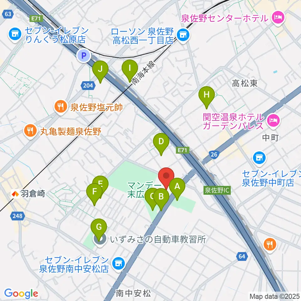 J:COM末広体育館周辺の駐車場・コインパーキング一覧地図