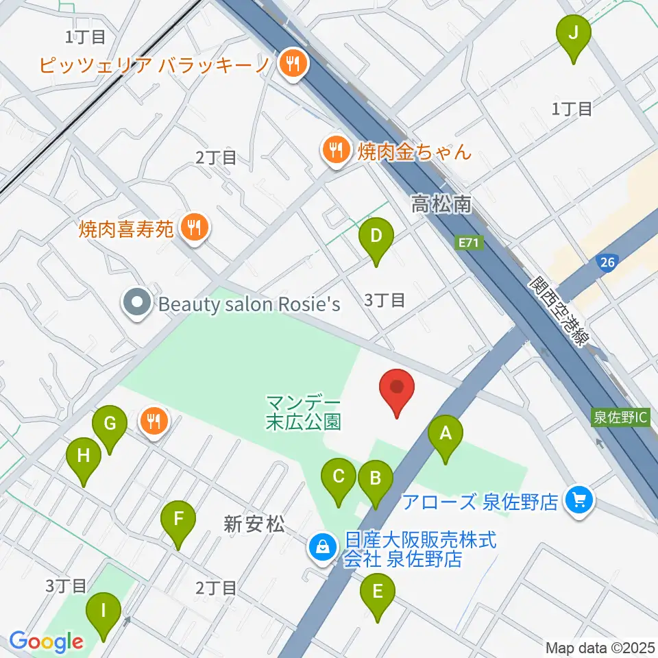 J:COM末広体育館周辺の駐車場・コインパーキング一覧地図