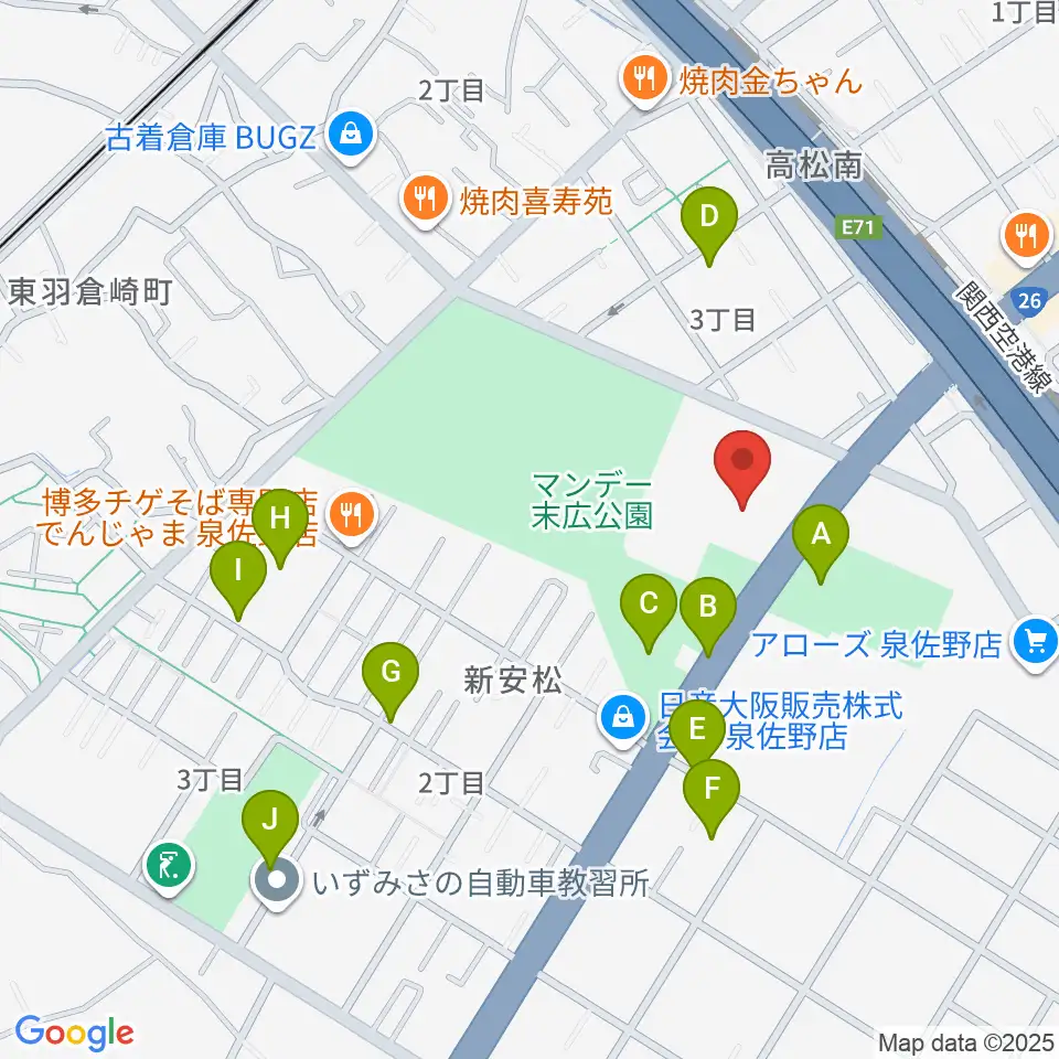 J:COM末広体育館周辺の駐車場・コインパーキング一覧地図