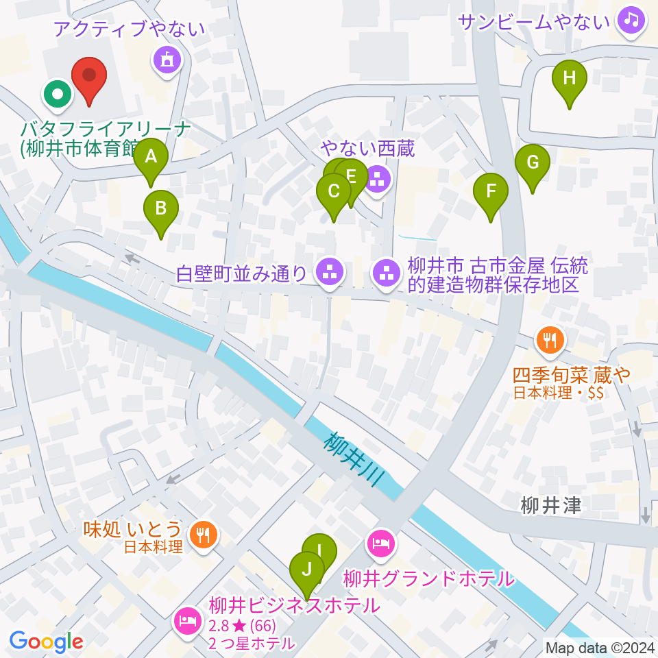 バタフライアリーナ周辺の駐車場・コインパーキング一覧地図