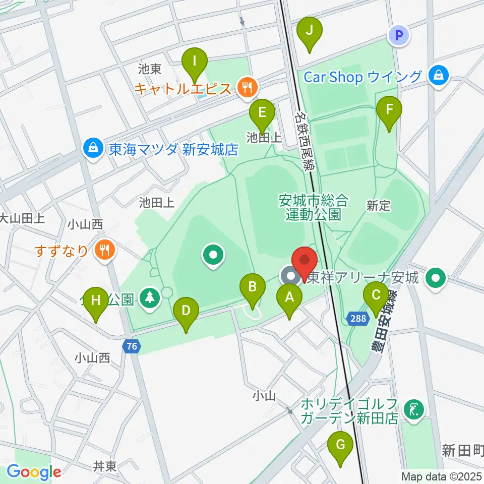 東祥アリーナ安城周辺の駐車場・コインパーキング一覧地図