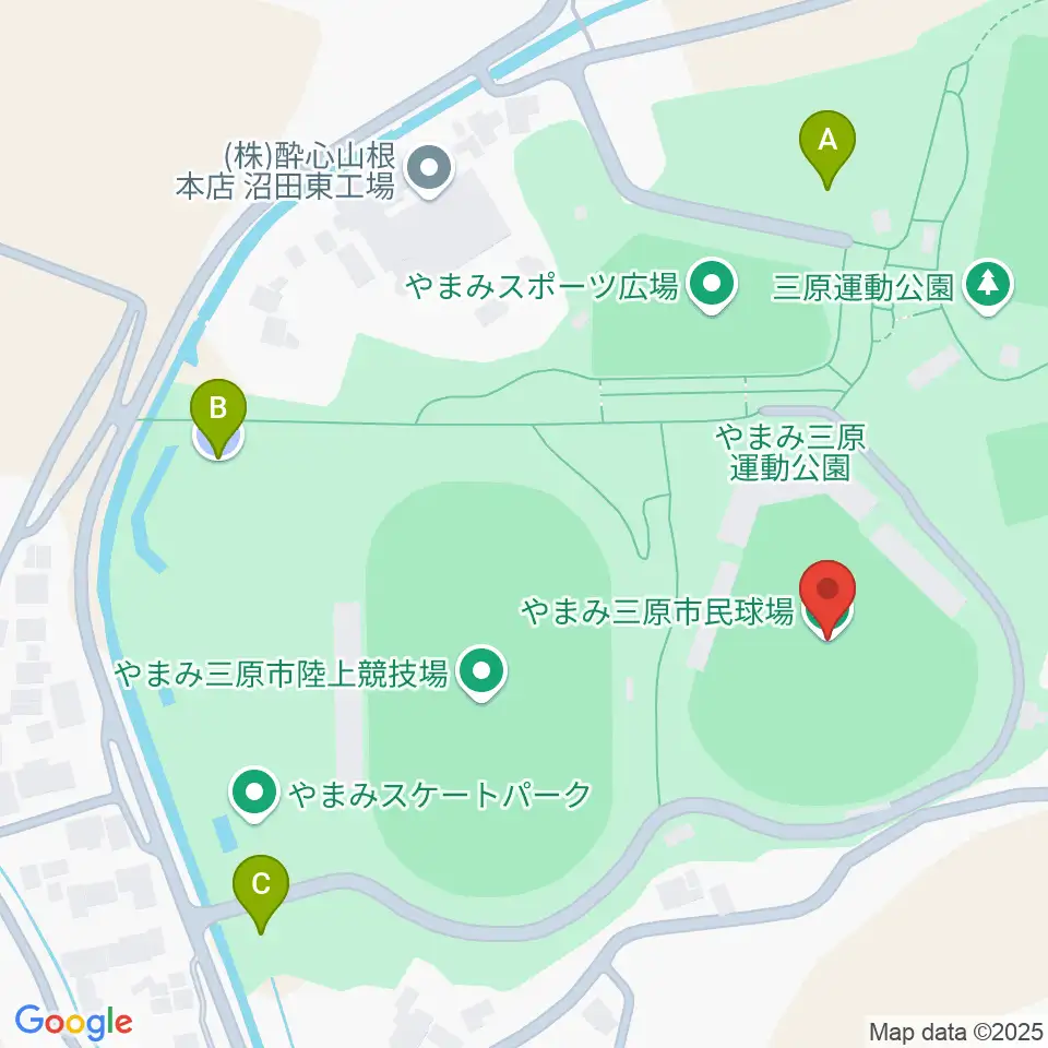 やまみ三原市民球場周辺の駐車場・コインパーキング一覧地図