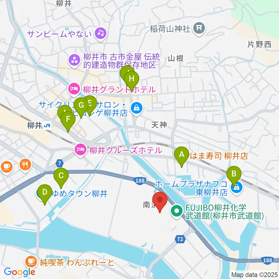 ビジコム柳井スタジアム周辺の駐車場・コインパーキング一覧地図