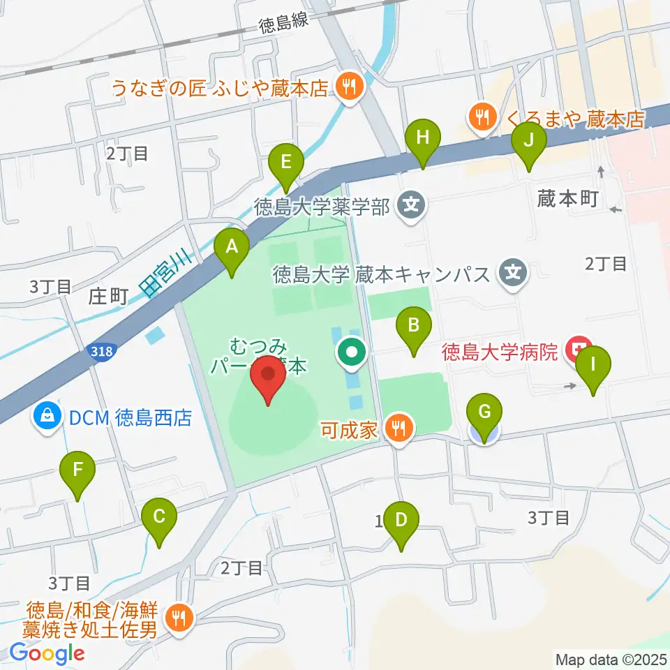 むつみスタジアム周辺の駐車場・コインパーキング一覧地図