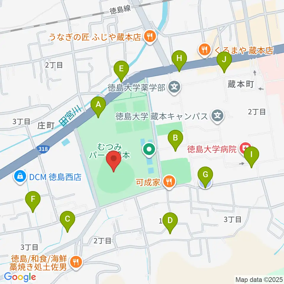 むつみスタジアム周辺の駐車場・コインパーキング一覧地図