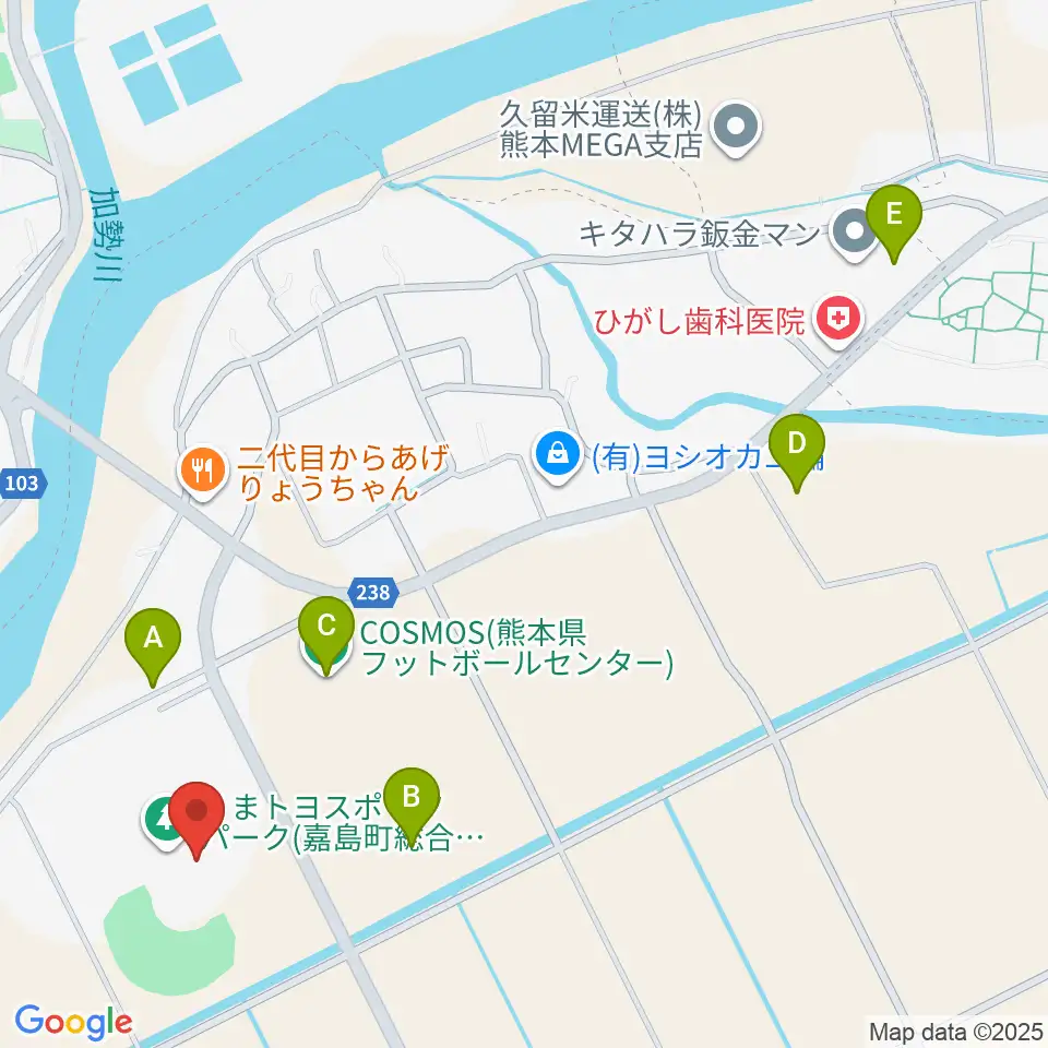 くまトヨスポーツパーク野球場周辺の駐車場・コインパーキング一覧地図