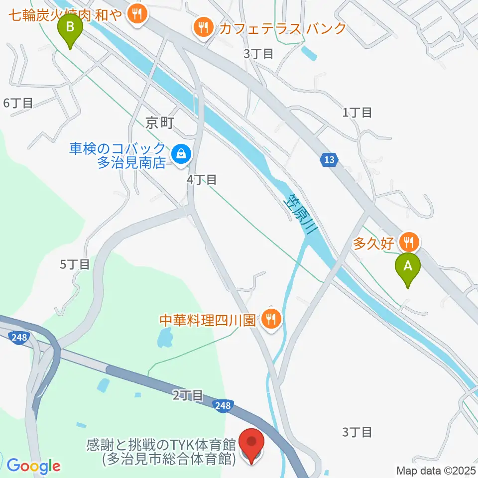 感謝と挑戦のTYK体育館周辺の駐車場・コインパーキング一覧地図