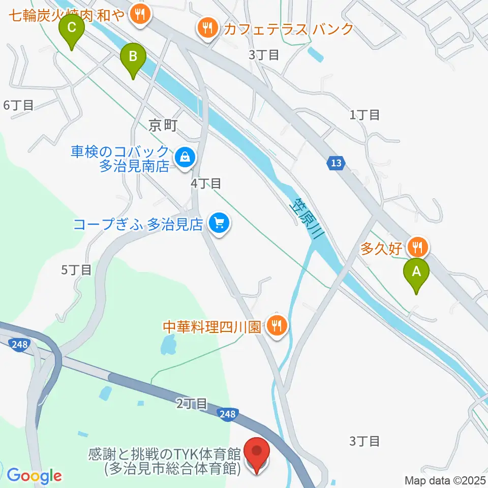 感謝と挑戦のTYK体育館周辺の駐車場・コインパーキング一覧地図
