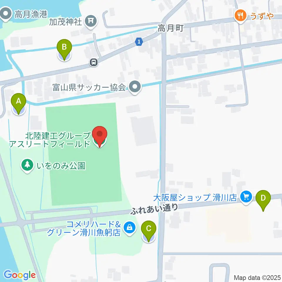 北陸建工グループ アスリートフィールド周辺の駐車場・コインパーキング一覧地図