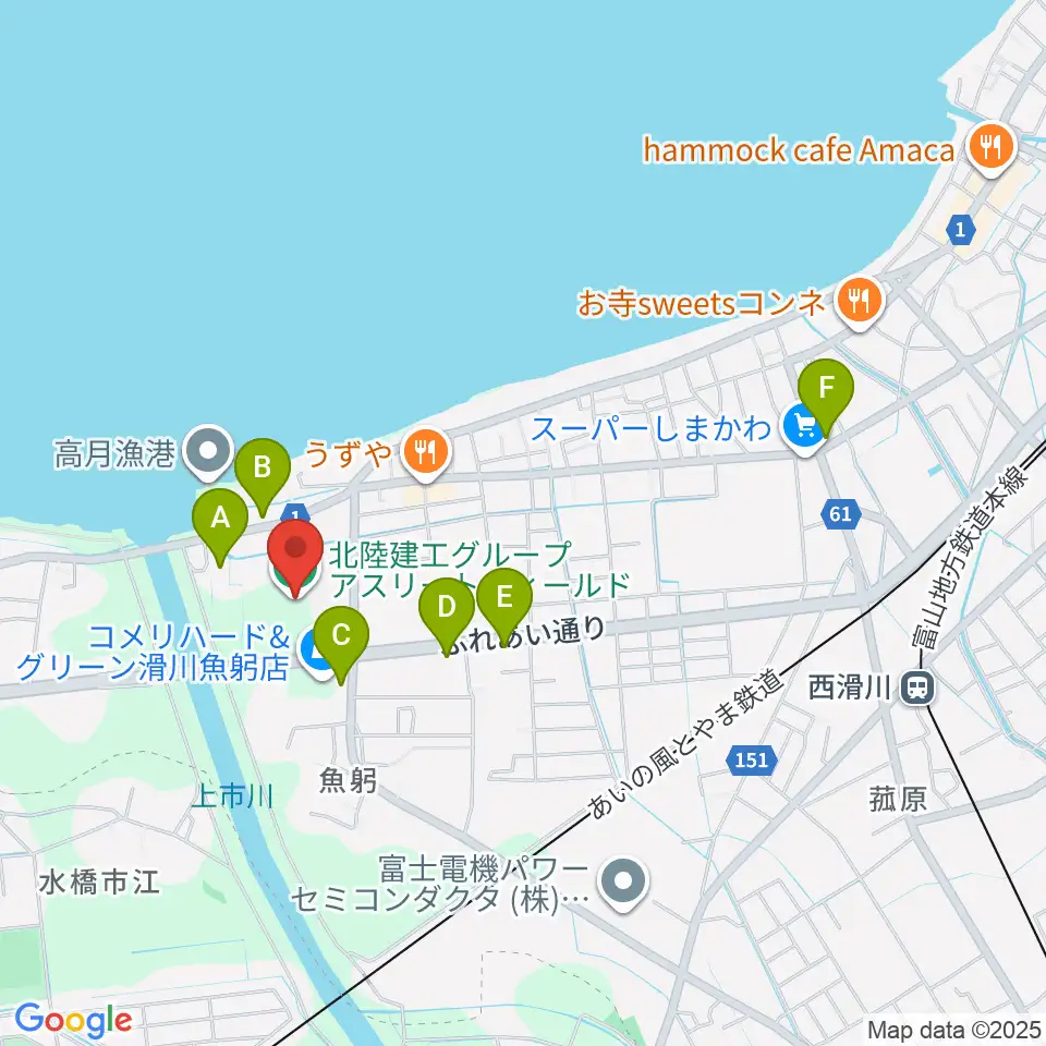 北陸建工グループ アスリートフィールド周辺の駐車場・コインパーキング一覧地図
