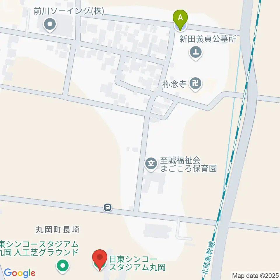 日東シンコースタジアム丸岡サッカー場周辺の駐車場・コインパーキング一覧地図