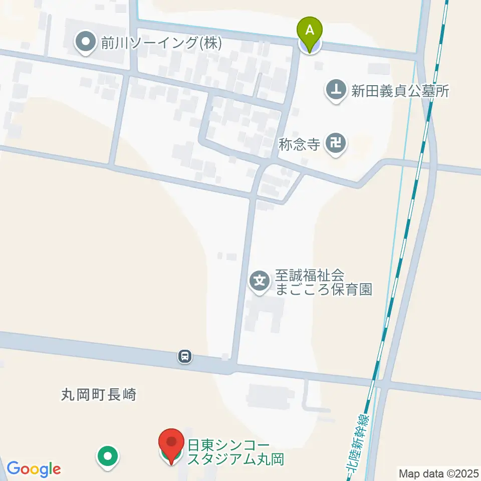 日東シンコースタジアム丸岡サッカー場周辺の駐車場・コインパーキング一覧地図