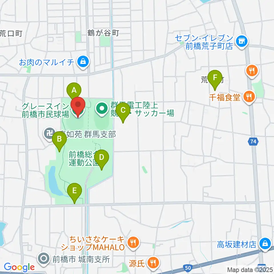 グレースイン前橋市民球場周辺の駐車場・コインパーキング一覧地図