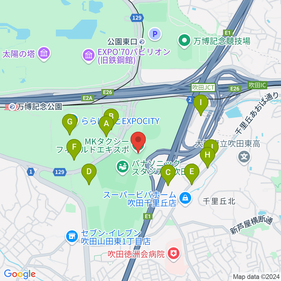 MKタクシーフィールドエキスポ周辺の駐車場・コインパーキング一覧地図