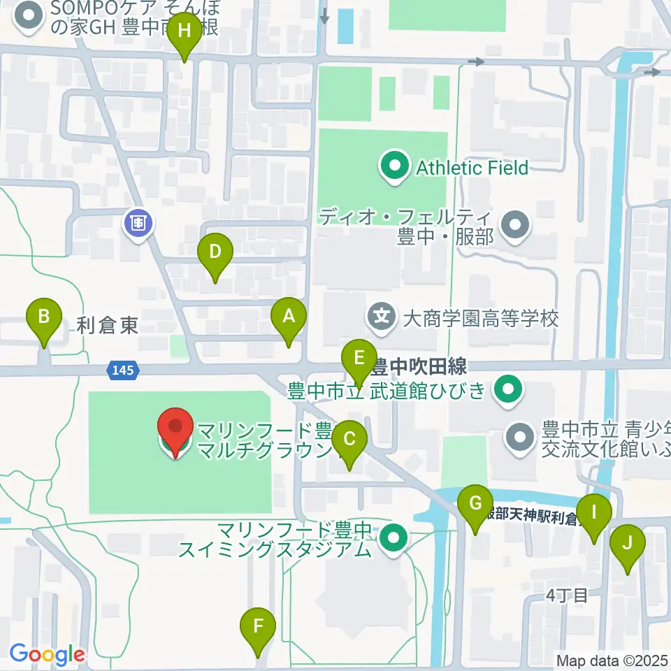 マリンフード豊中マルチグラウンド周辺の駐車場・コインパーキング一覧地図