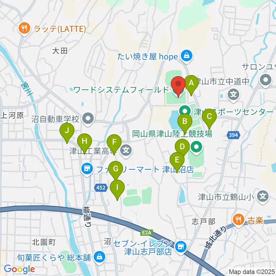 ワードシステムフィールド周辺の駐車場・コインパーキング一覧地図