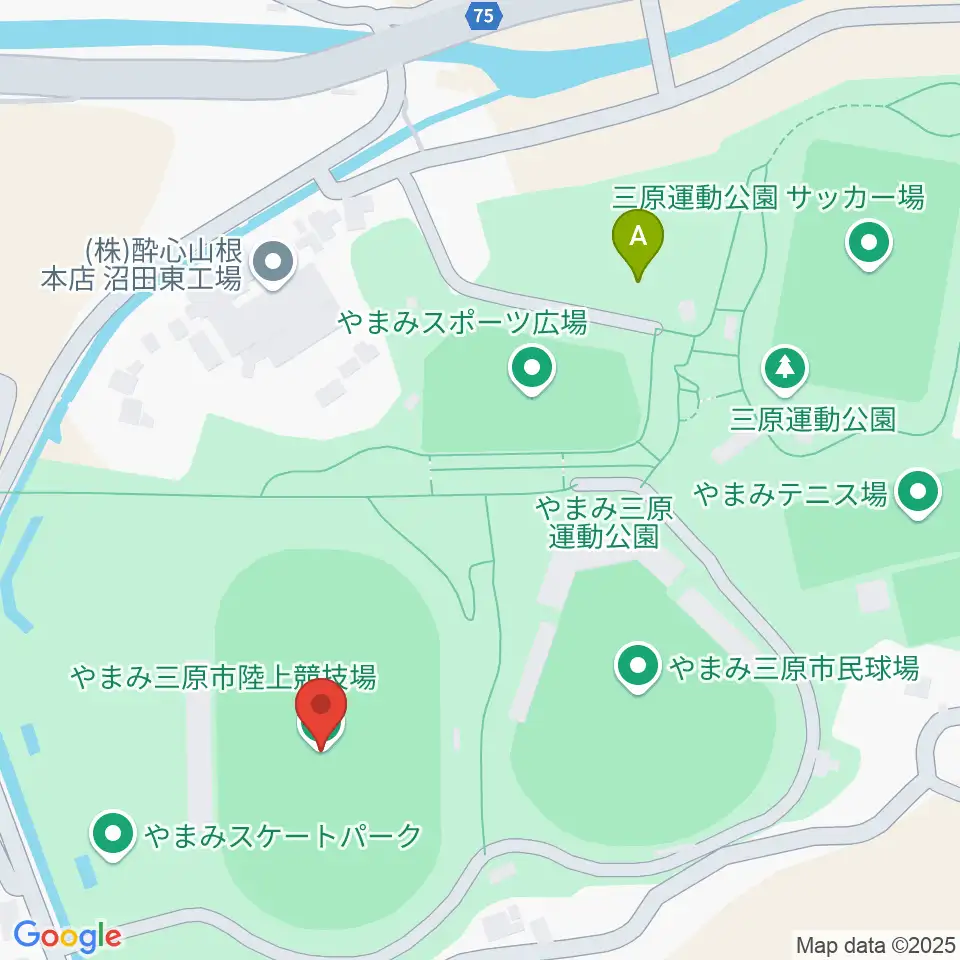 やまみ三原市陸上競技場周辺の駐車場・コインパーキング一覧地図