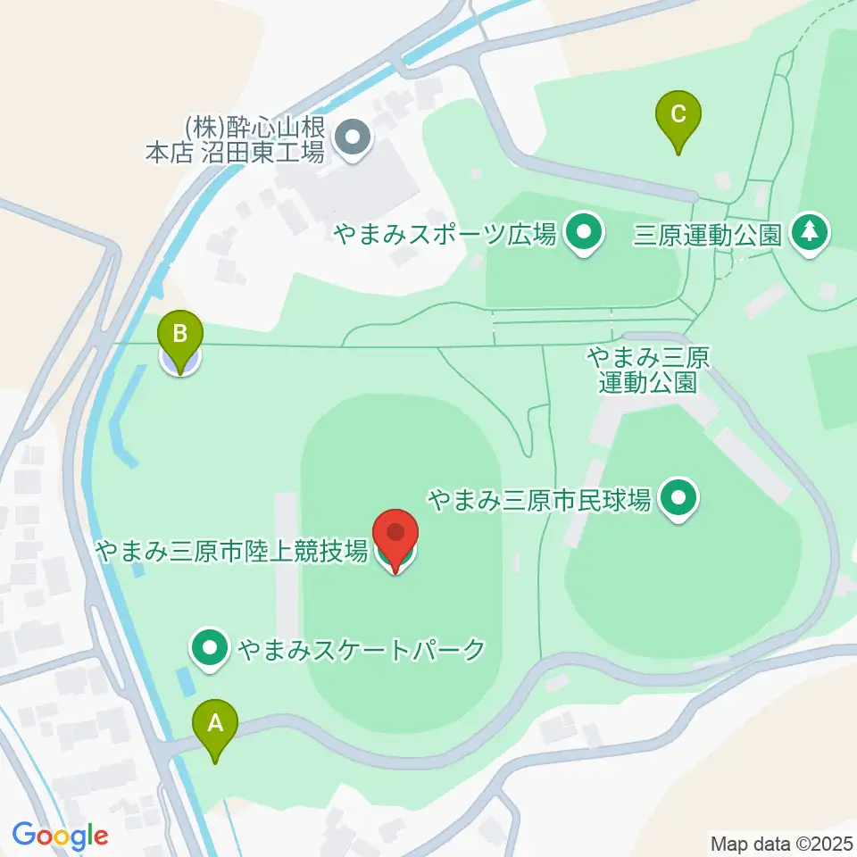 やまみ三原市陸上競技場周辺の駐車場・コインパーキング一覧地図