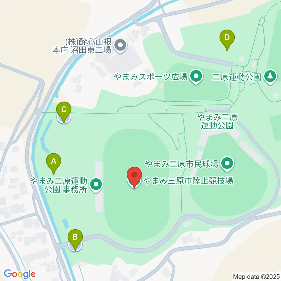 やまみ三原市陸上競技場周辺の駐車場・コインパーキング一覧地図