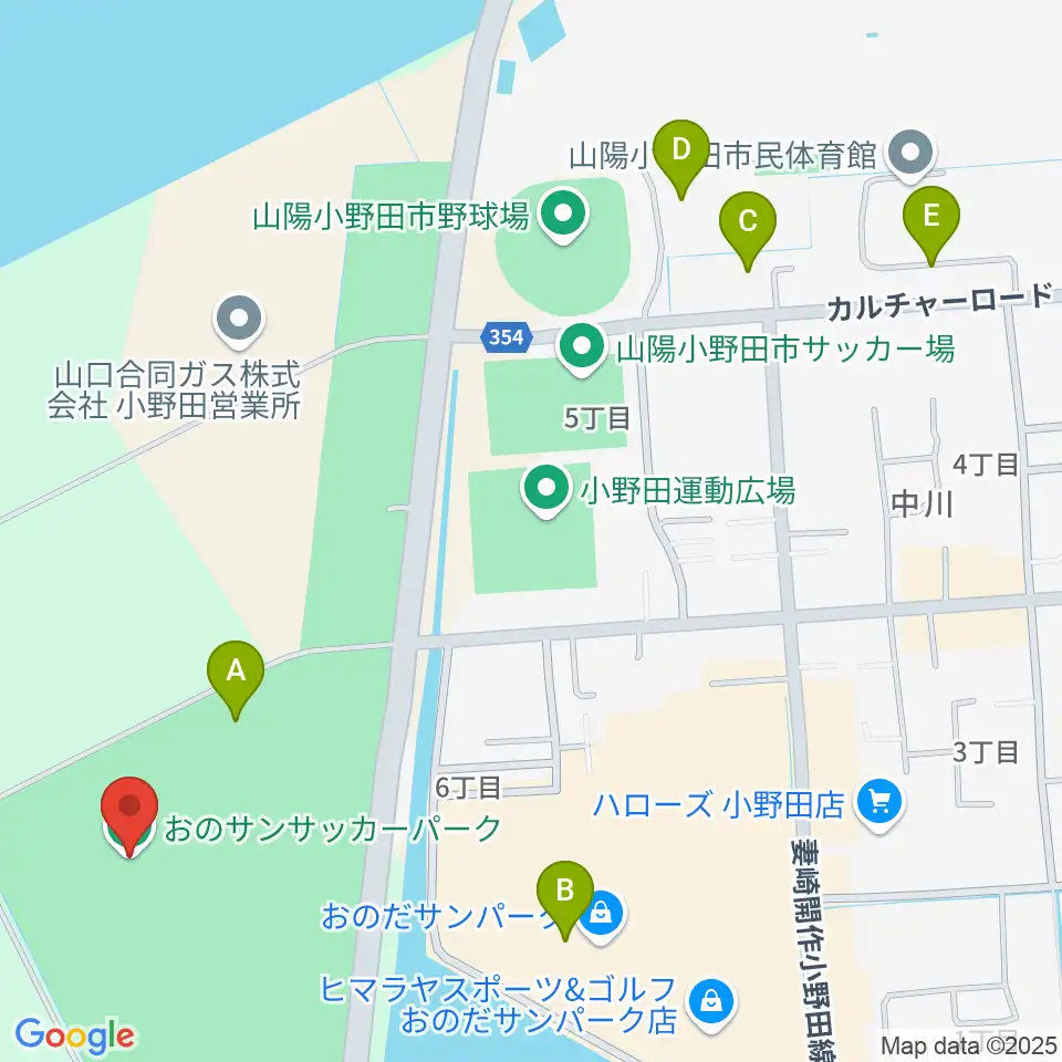 おのサンサッカーパーク周辺の駐車場・コインパーキング一覧地図