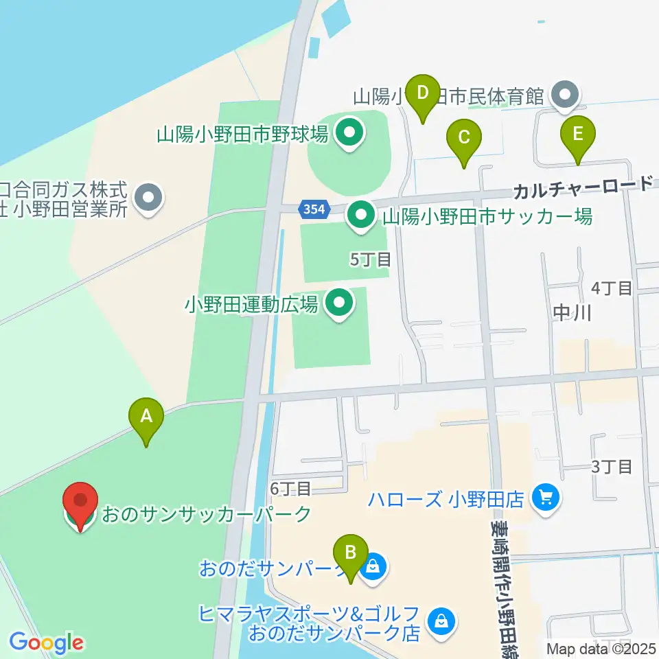 おのサンサッカーパーク周辺の駐車場・コインパーキング一覧地図