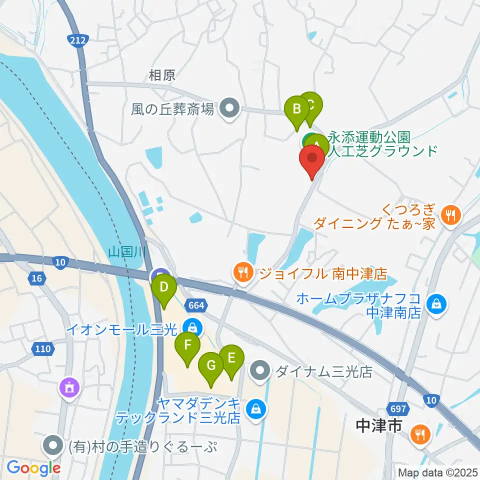 ディーアクトスポーツパーク永添周辺の駐車場・コインパーキング一覧地図