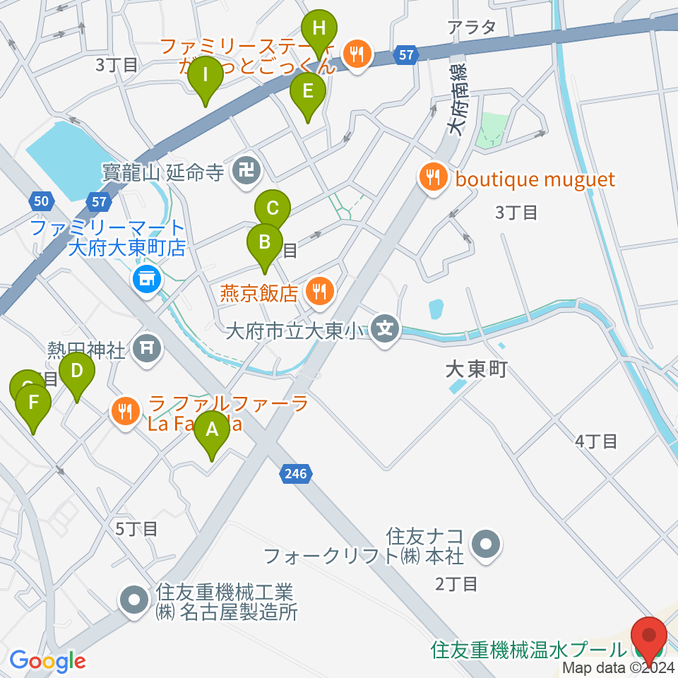 住友重機械温水プール周辺の駐車場・コインパーキング一覧地図