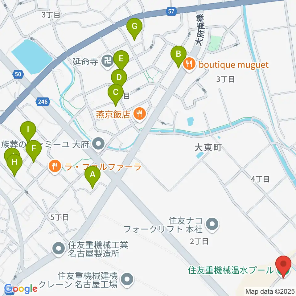 住友重機械温水プール周辺の駐車場・コインパーキング一覧地図