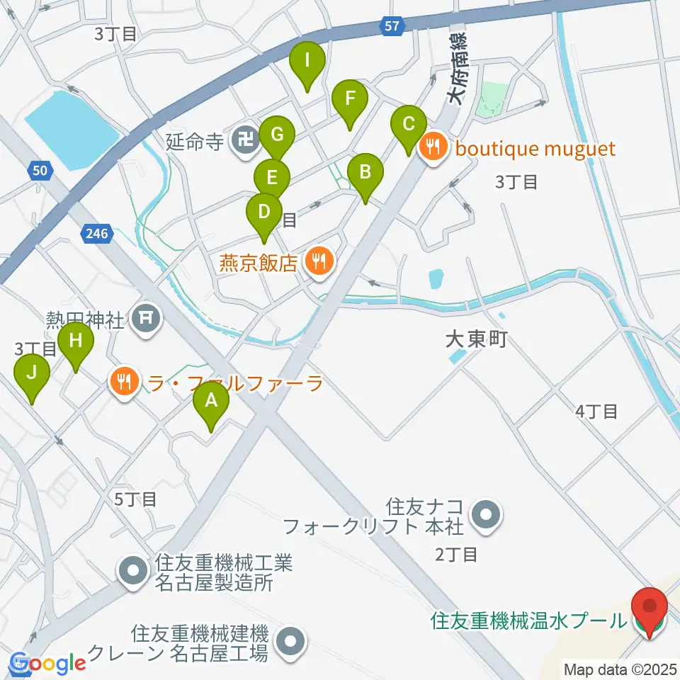 住友重機械温水プール周辺の駐車場・コインパーキング一覧地図