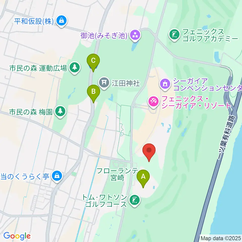 アミノバイタルトレーニングセンター宮崎周辺の駐車場・コインパーキング一覧地図