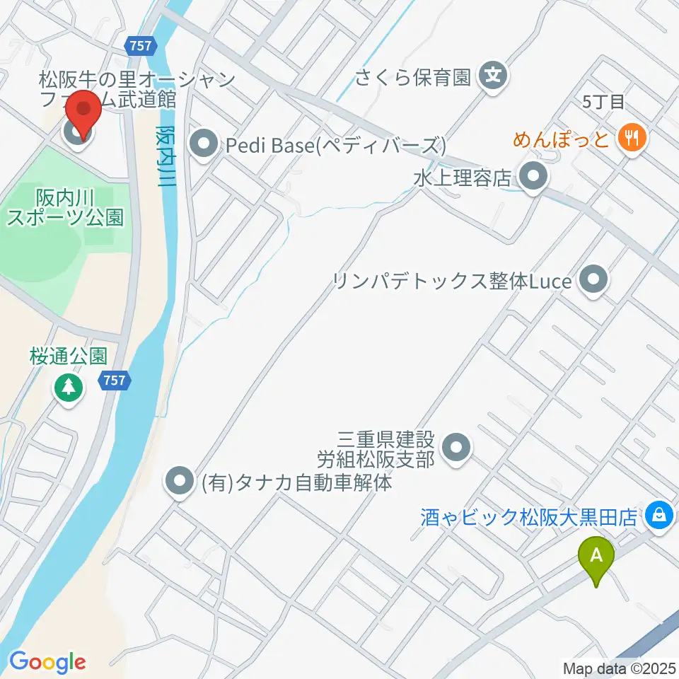 松阪牛の里オーシャンファーム武道館周辺の駐車場・コインパーキング一覧地図